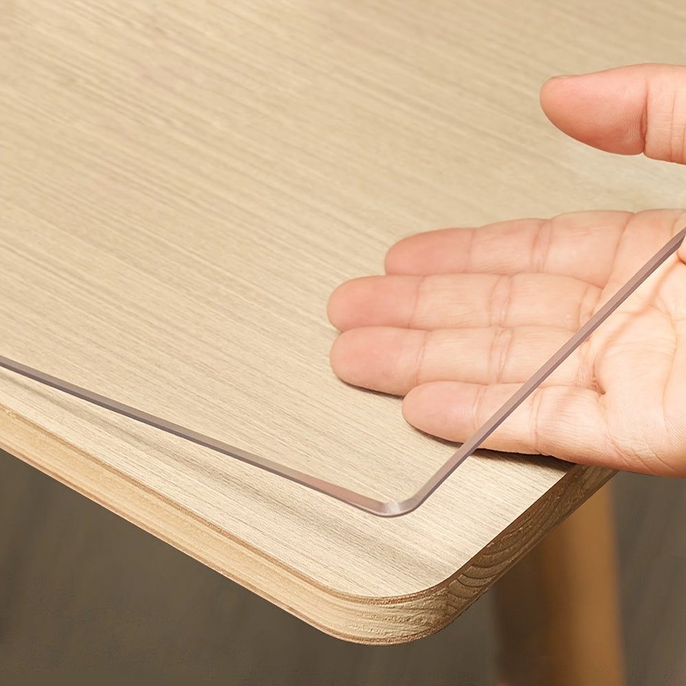 The 1.5mm Thick PVC Transparent Tablecloth Is High Quality, Easy to Clean,, and Heat-resistant. It Is a Transparent Table Mat, Table Pad, and Table Protection Film, Suitable for Various Settings Such as Home, Office Desks