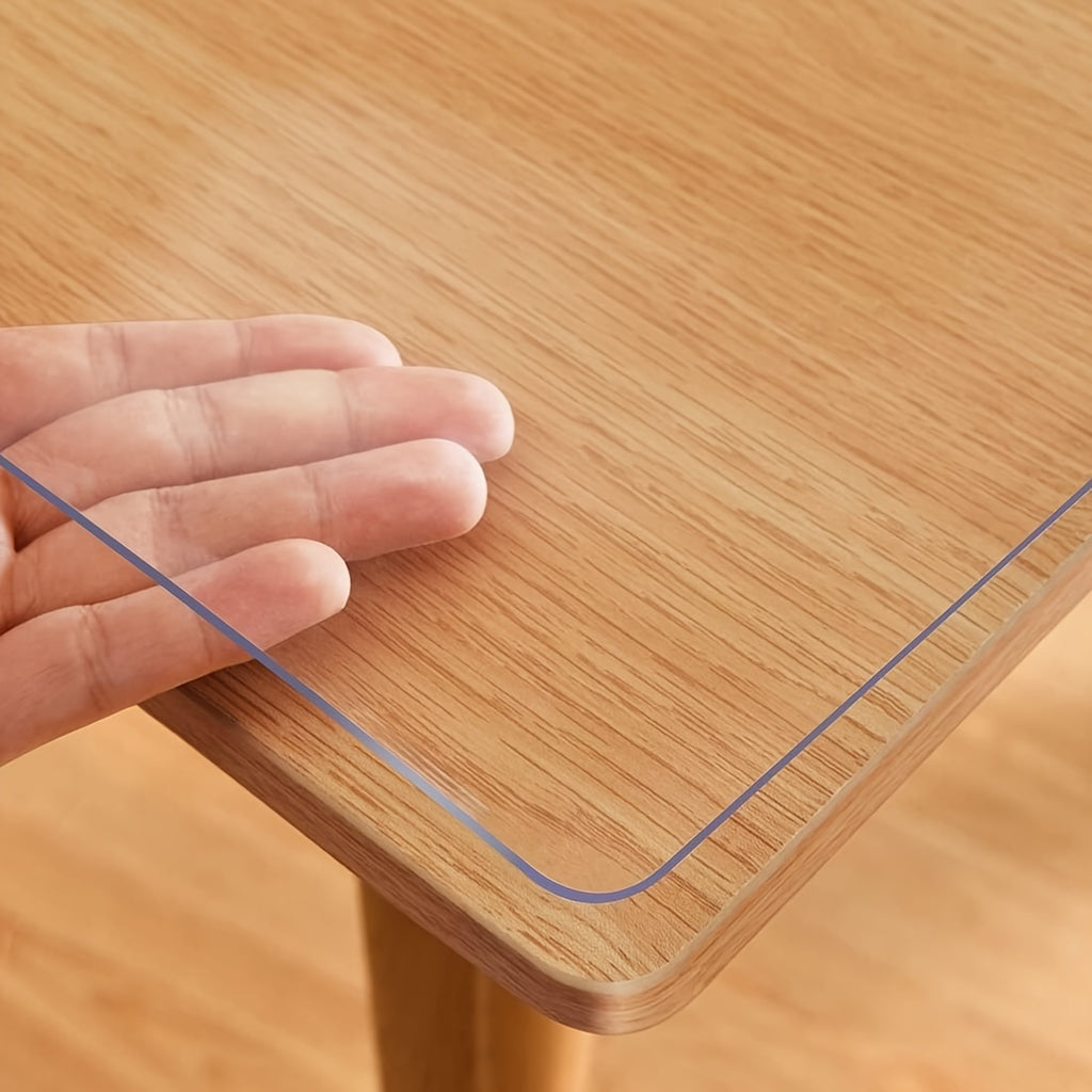 The 1.5mm Thick PVC Transparent Tablecloth Is High Quality, Easy to Clean,, and Heat-resistant. It Is a Transparent Table Mat, Table Pad, and Table Protection Film, Suitable for Various Settings Such as Home, Office Desks