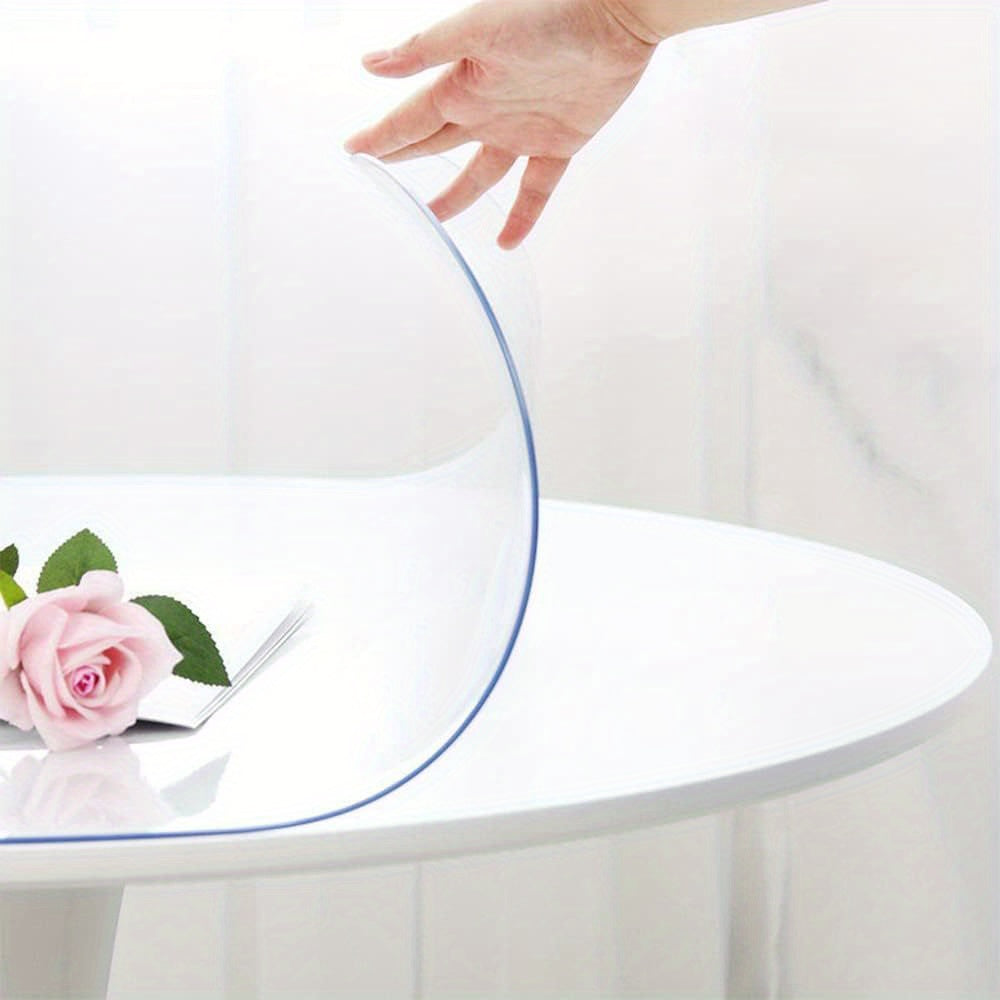 46 Inch Transparent Round Table Protection Pad, 2.0Mm Thick Desktop Protection Pad, And PVC, Suitable for Circular Desktop, Office Desk, Dining Table