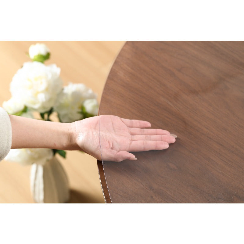 1pc Round Table Cover Protector, 2mm Clear Table Cover, PVC Table Pads,, Heat-, Pet Scratching Protection, Precise Size, Desk Protector Mat for Restaurant, Living Room, Office, Kitchen