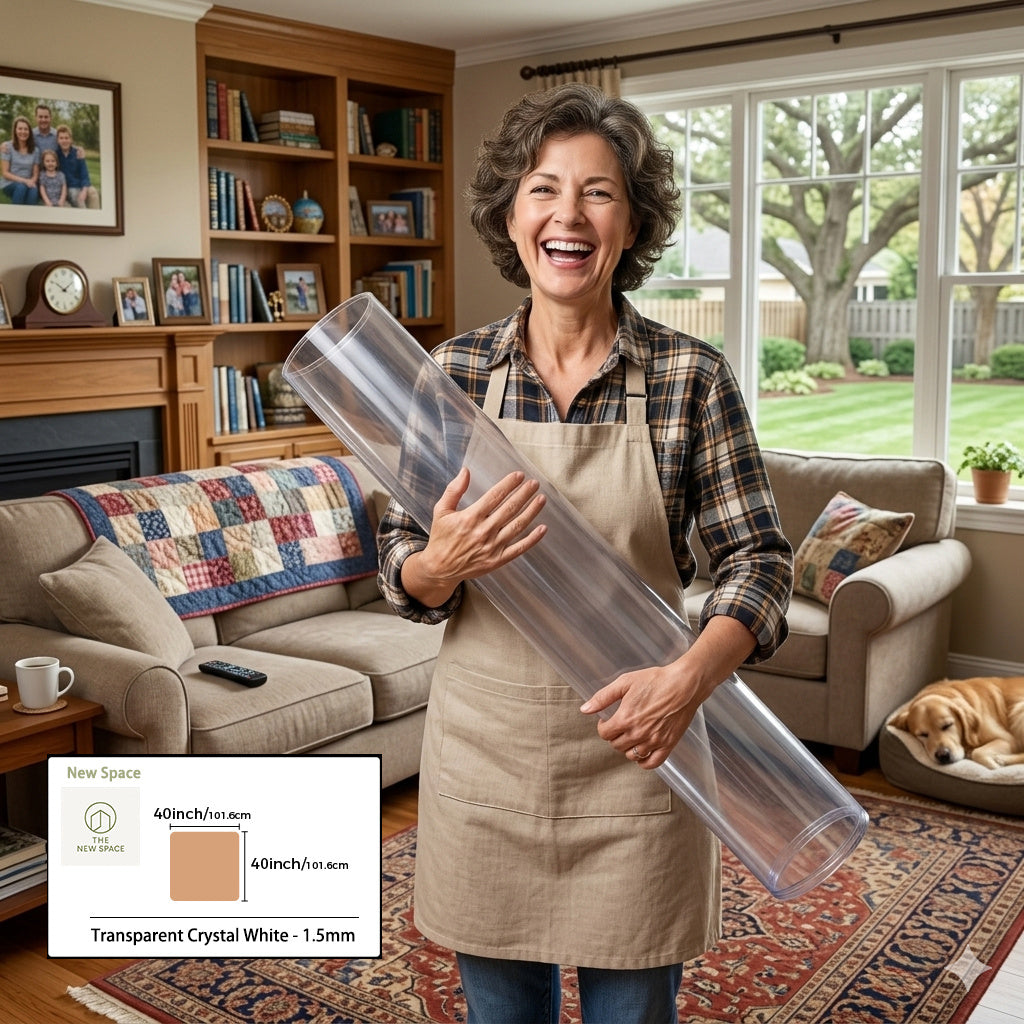 A Roll of Heavy-duty 1.5mm Thick Vinyl Table Mat, Anti-slip, Wear-resistant, Odorless Corrugated Packaging Table Mat, Suitable for Protecting Restaurant Tables and Kitchen Countertops.