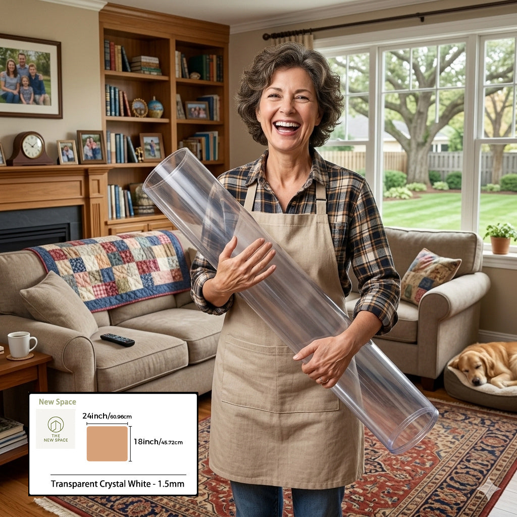 A Roll of Heavy-duty 1.5mm Thick Vinyl Table Mat, Anti-slip, Wear-resistant, Odorless Corrugated Packaging Table Mat, Suitable for Protecting Restaurant Tables and Kitchen Countertops.