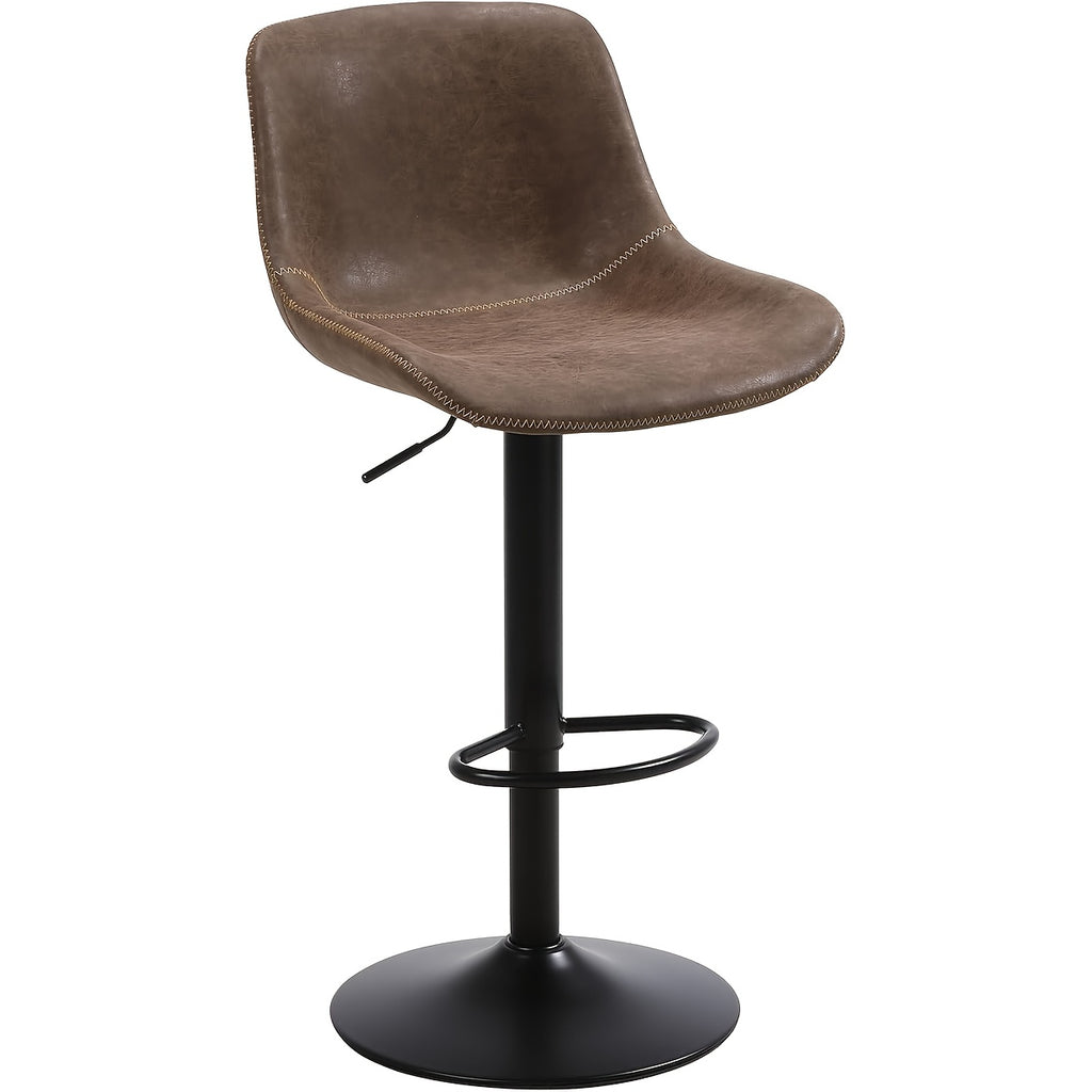 Swivel Bar Stool Set - Adjustable Height Modern Counter Stools for Kitchen, Pub & Entertaining, Armless In Brown\u002FDark Grey