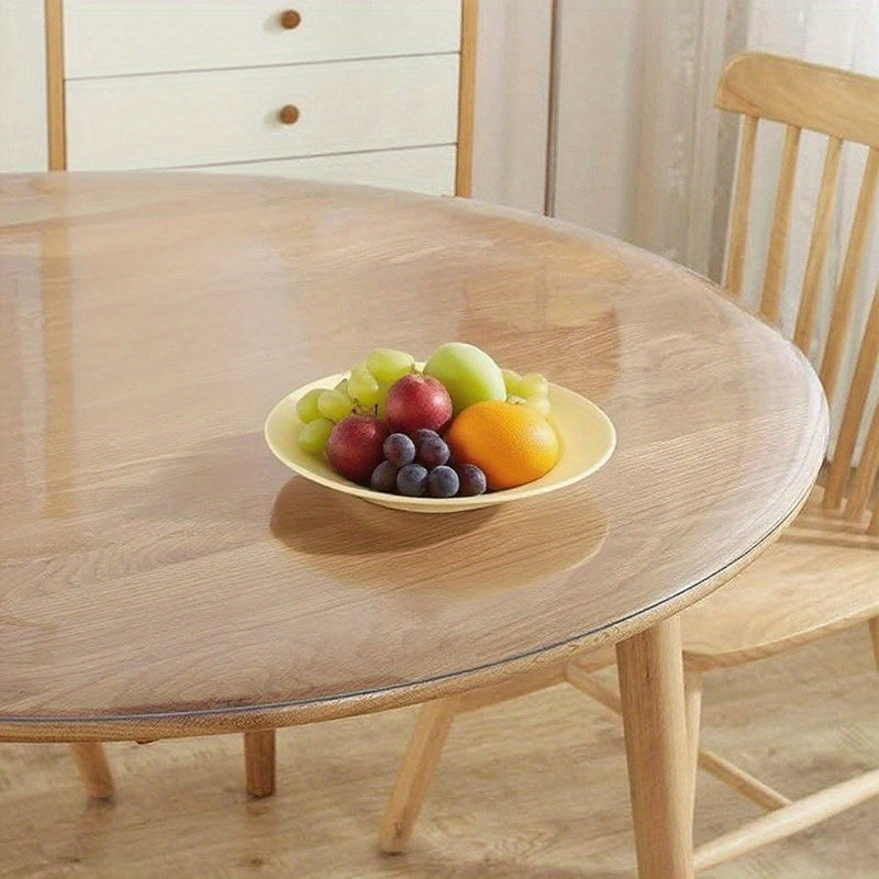 1pc Round Table Cover Protector, 2mm Clear Table Cover, PVC Table Pads,, Heat-, Pet Scratching Protection, Precise Size, Desk Protector Mat for Restaurant, Living Room, Office, Kitchen