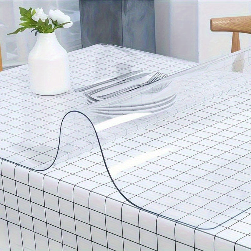 Newly Upgraded Heavy-Duty PVC Table Mat Compatible for Hot Pots & - Thick Heat-Resistant Easy-Clean Table Protector Suitable for Dining Tables, Kitchen Countertops, Office Desks (Multiple Sizes, Square, Plain Color)