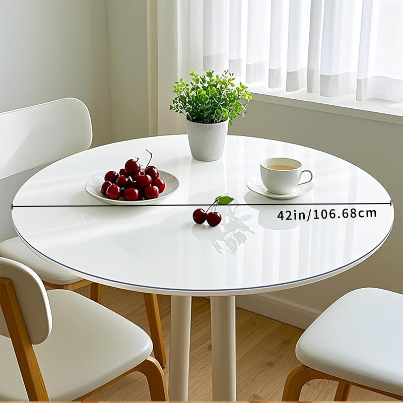 46 Inch Transparent Round Table Protection Pad, 2.0Mm Thick Desktop Protection Pad, And PVC, Suitable for Circular Desktop, Office Desk, Dining Table