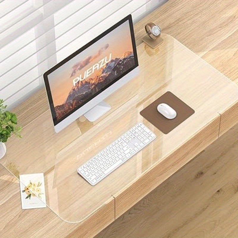 Clear Table Cover Protector, 1.5Mm Thickened Plastic Insulating Pad Rectangular, Non-Slip 1.5Mm PVC Desk Surface Mat Tablecloth, Easy Clean for Furniture Dresser Dining Room Kitchen High Quality Scratch-Resistant Large Size Table