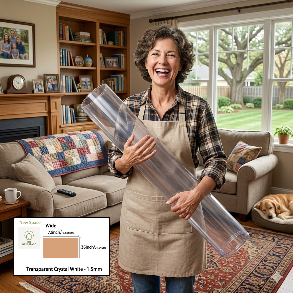 A Roll of Heavy-duty 1.5mm Thick Vinyl Table Mat, Anti-slip, Wear-resistant, Odorless Corrugated Packaging Table Mat, Suitable for Protecting Restaurant Tables and Kitchen Countertops.