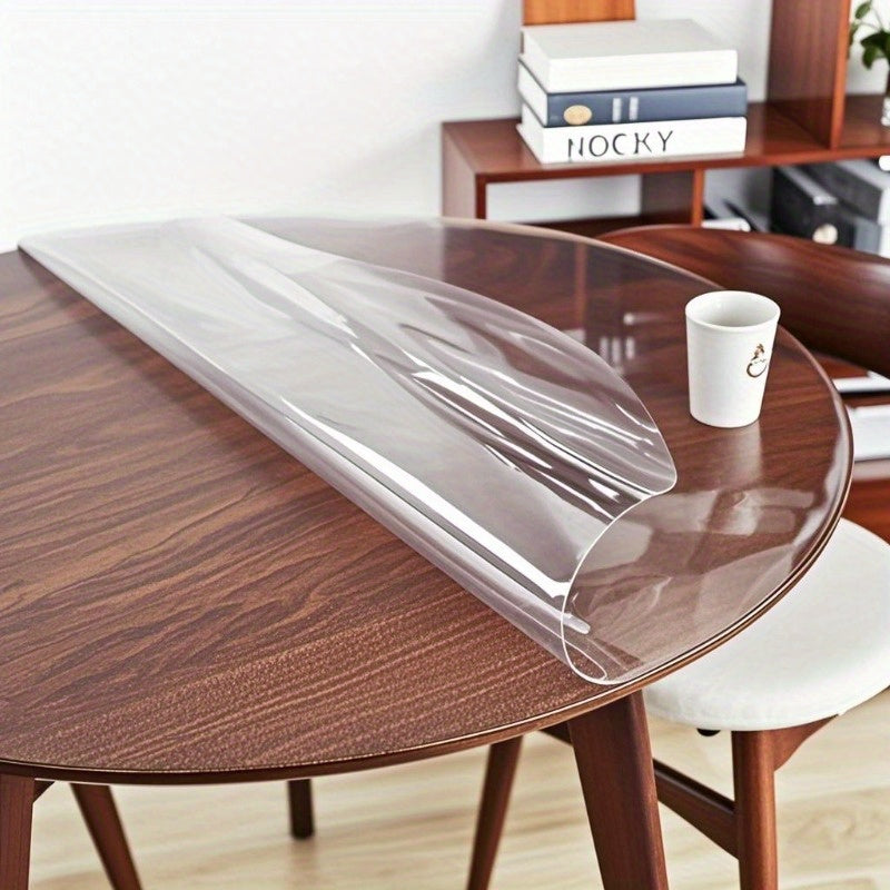 1pc Round Table Cover Protector, 2mm Clear Table Cover, PVC Table Pads,, Heat-, Pet Scratching Protection, Precise Size, Desk Protector Mat for Restaurant, Living Room, Office, Kitchen