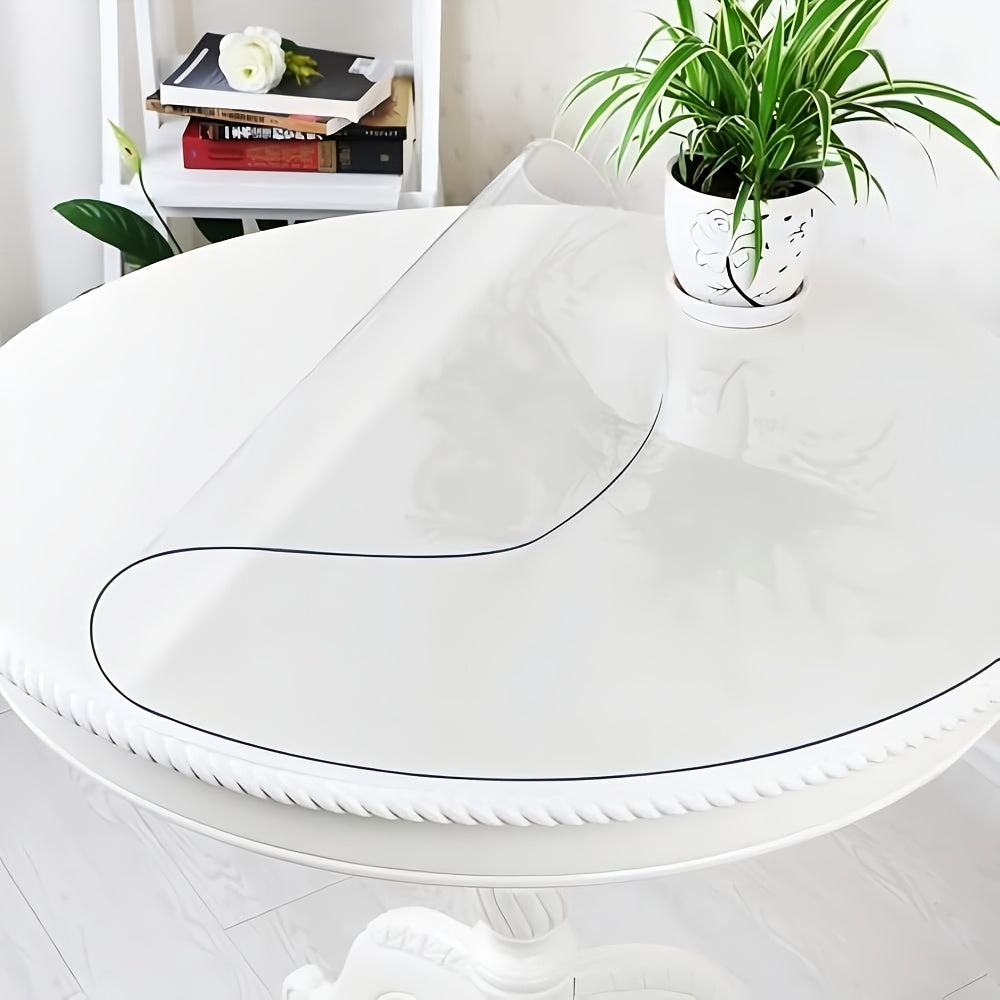 46 Inch Transparent Round Table Protection Pad, 2.0Mm Thick Desktop Protection Pad, And PVC, Suitable for Circular Desktop, Office Desk, Dining Table