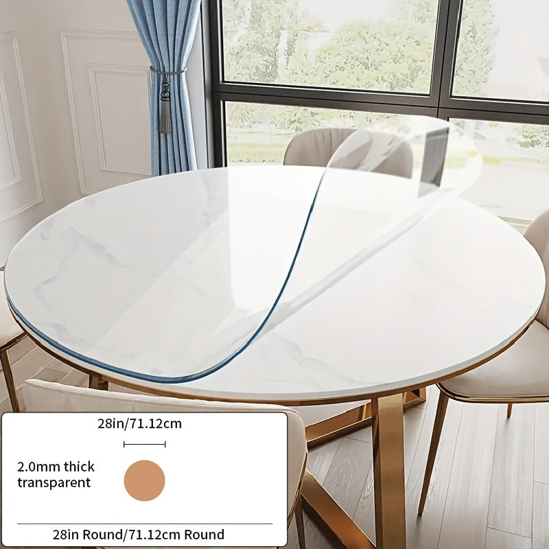 46 Inch Transparent Round Table Protection Pad, 2.0Mm Thick Desktop Protection Pad, And PVC, Suitable for Circular Desktop, Office Desk, Dining Table