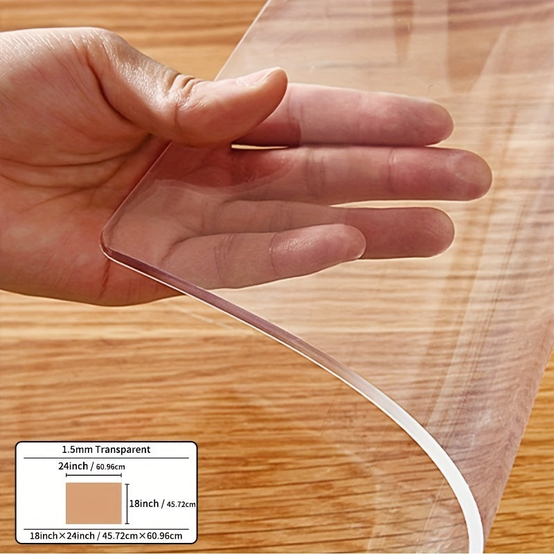 The 1.5mm Thick PVC Transparent Tablecloth Is High Quality, Easy to Clean,, and Heat-resistant. It Is a Transparent Table Mat, Table Pad, and Table Protection Film, Suitable for Various Settings Such as Home, Office Desks