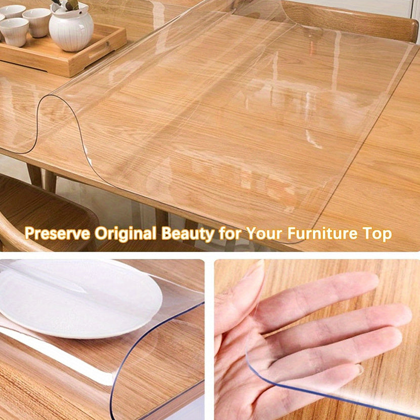 Newly Upgraded Heavy-Duty PVC Table Mat Compatible for Hot Pots & - Thick Heat-Resistant Easy-Clean Table Protector Suitable for Dining Tables, Kitchen Countertops, Office Desks (Multiple Sizes, Square, Plain Color)