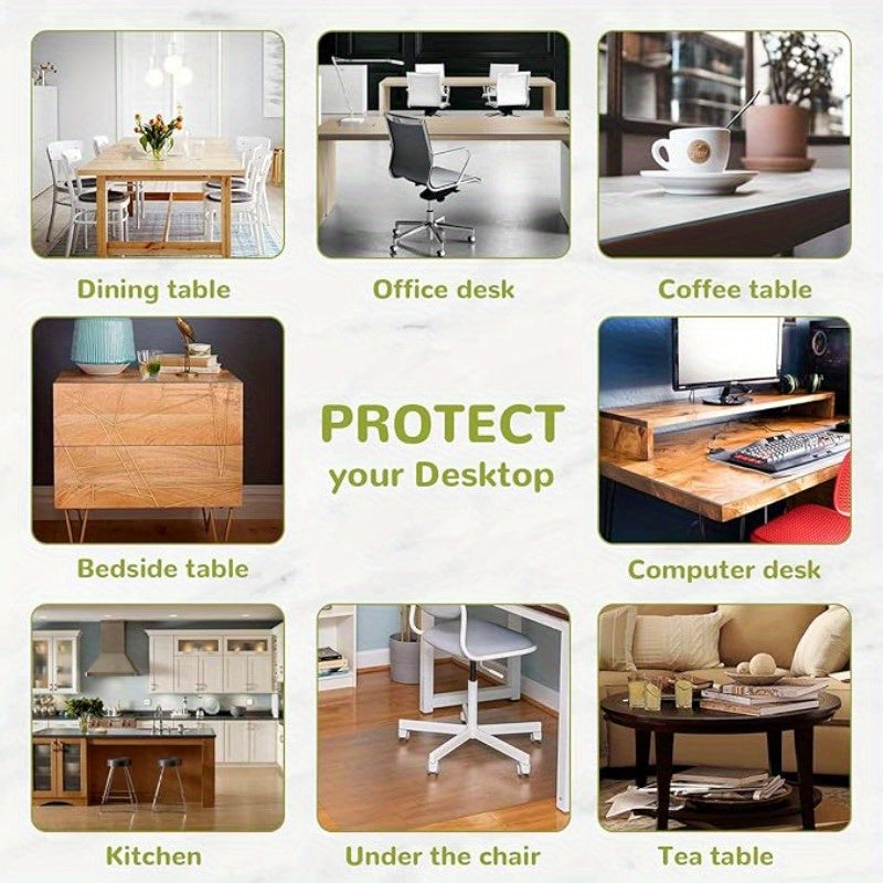 1pc Round Table Cover Protector, 2mm Clear Table Cover, PVC Table Pads,, Heat-, Pet Scratching Protection, Precise Size, Desk Protector Mat for Restaurant, Living Room, Office, Kitchen