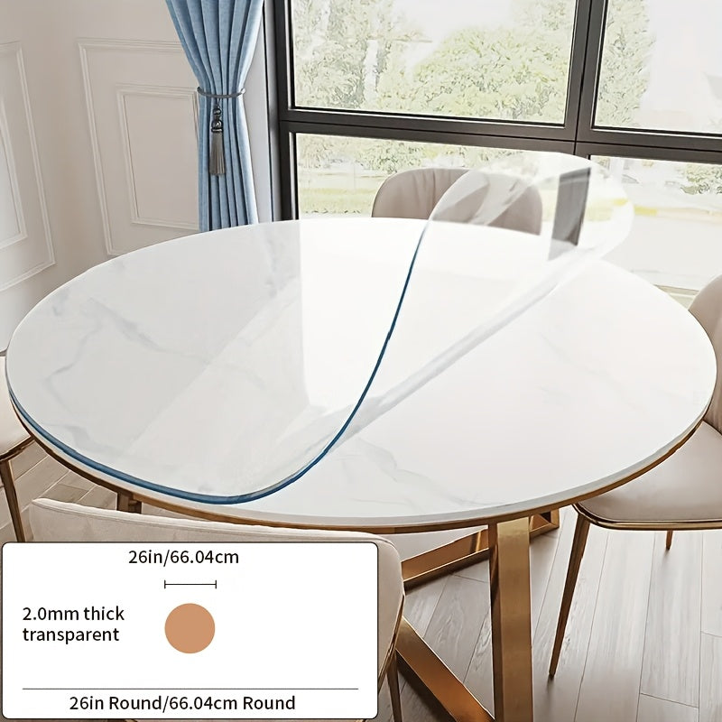 46 Inch Transparent Round Table Protection Pad, 2.0Mm Thick Desktop Protection Pad, And PVC, Suitable for Circular Desktop, Office Desk, Dining Table