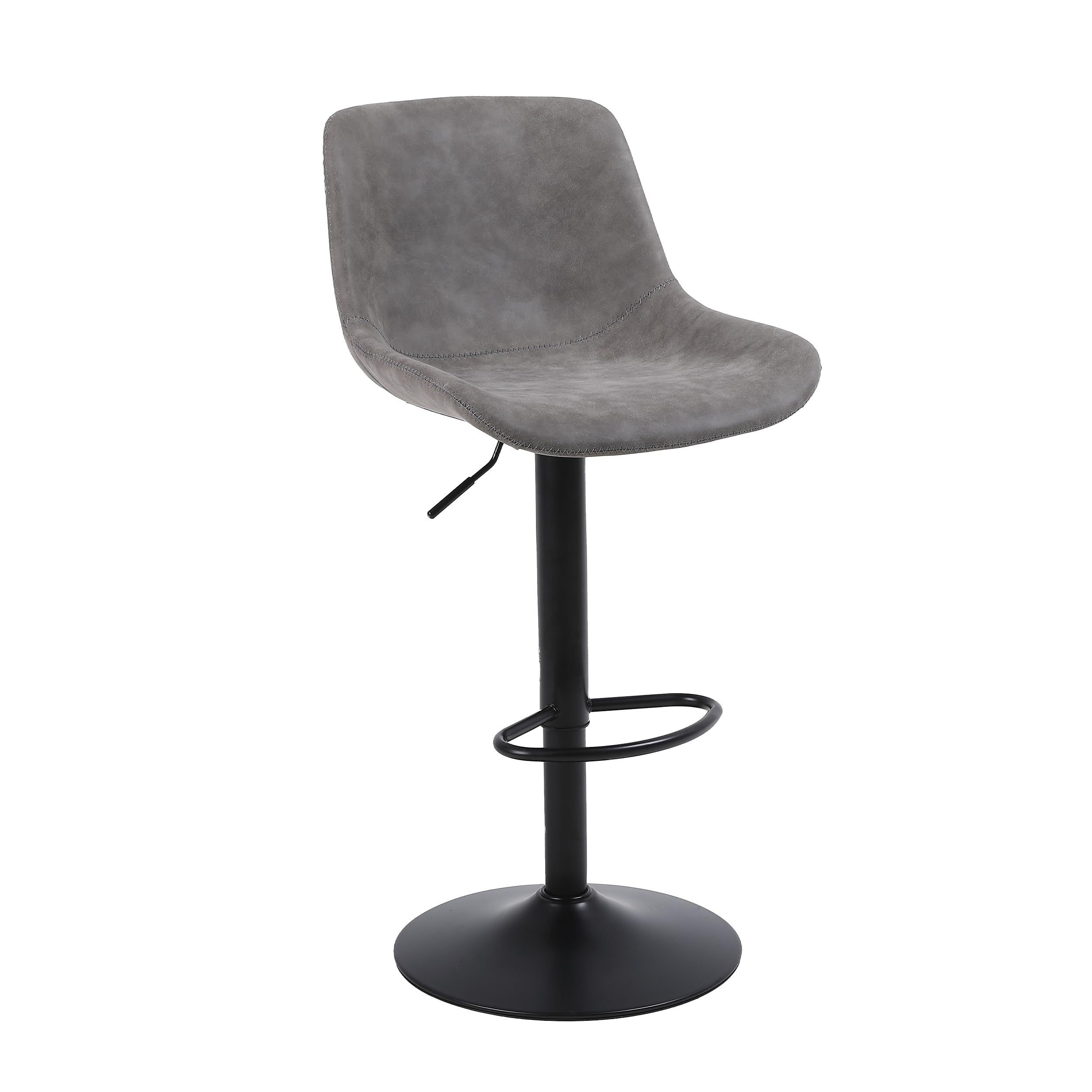 Swivel Bar Stool Set - Adjustable Height Modern Counter Stools for Kitchen, Pub & Entertaining, Armless In Brown\u002FDark Grey