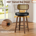 1\u002F2\u002F3\u002F4pcs High-End Faux Leather Bar Stools, 360° Swivel Counter Chairs with Thick Cushion, Curved Bentwood Legs & Durable Rubberwood Frame, Luxury Modern Seating for Kitchen & Dining