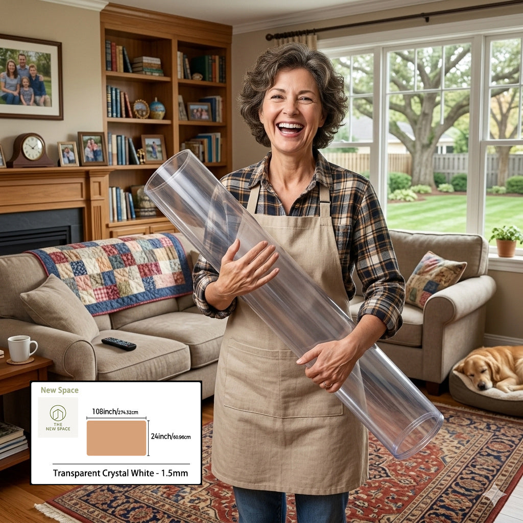 A Roll of Heavy-duty 1.5mm Thick Vinyl Table Mat, Anti-slip, Wear-resistant, Odorless Corrugated Packaging Table Mat, Suitable for Protecting Restaurant Tables and Kitchen Countertops.