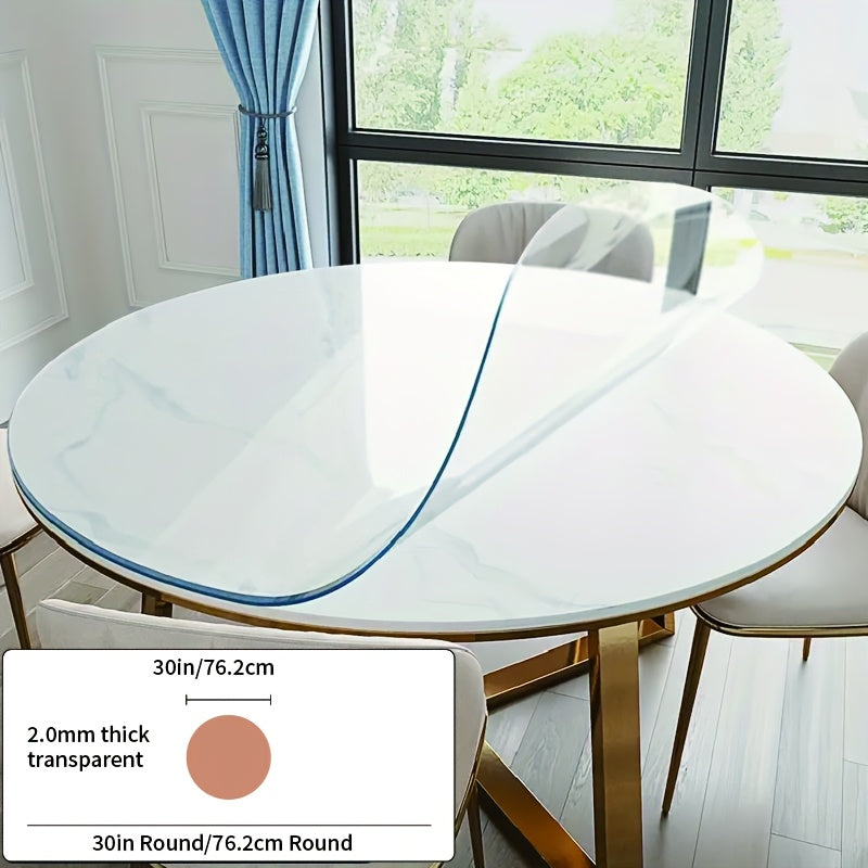 46 Inch Transparent Round Table Protection Pad, 2.0Mm Thick Desktop Protection Pad, And PVC, Suitable for Circular Desktop, Office Desk, Dining Table