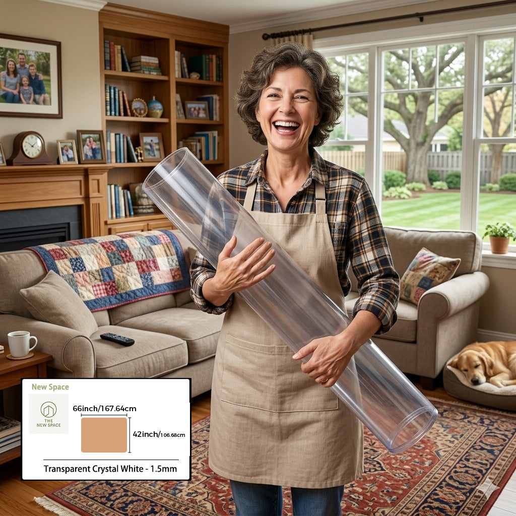 A Roll of Heavy-duty 1.5mm Thick Vinyl Table Mat, Anti-slip, Wear-resistant, Odorless Corrugated Packaging Table Mat, Suitable for Protecting Restaurant Tables and Kitchen Countertops.